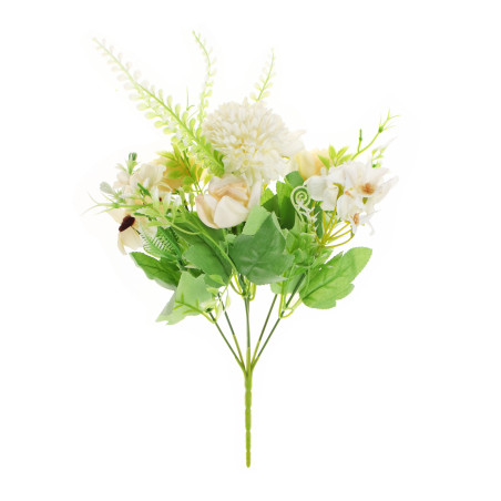 Buchet flori artificiale BH806, alb, 29 cm