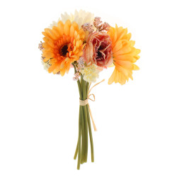 Buchet flori artificiale BH849, roz + galben, 27 cm