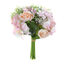 Buchet flori artificiale JF045, roz, 26 x 18 cm