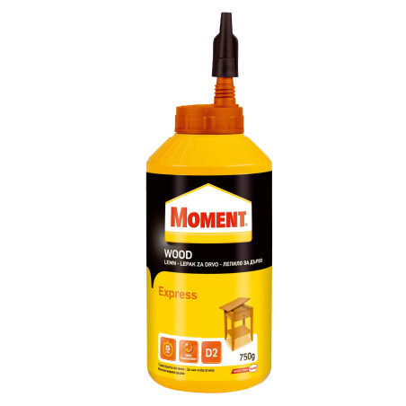 Adeziv pentru lemn, Moment Wood Express, interior, alb, 750 g
