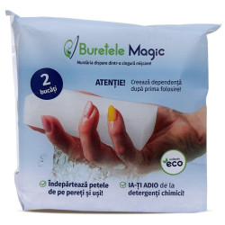 Burete Magic pentru curatat pete si urme, melamina, alb, 2 buc / set