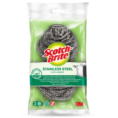 Burete spirala pentru bucatarie Scotch-Brite, din inox, 2 buc / set