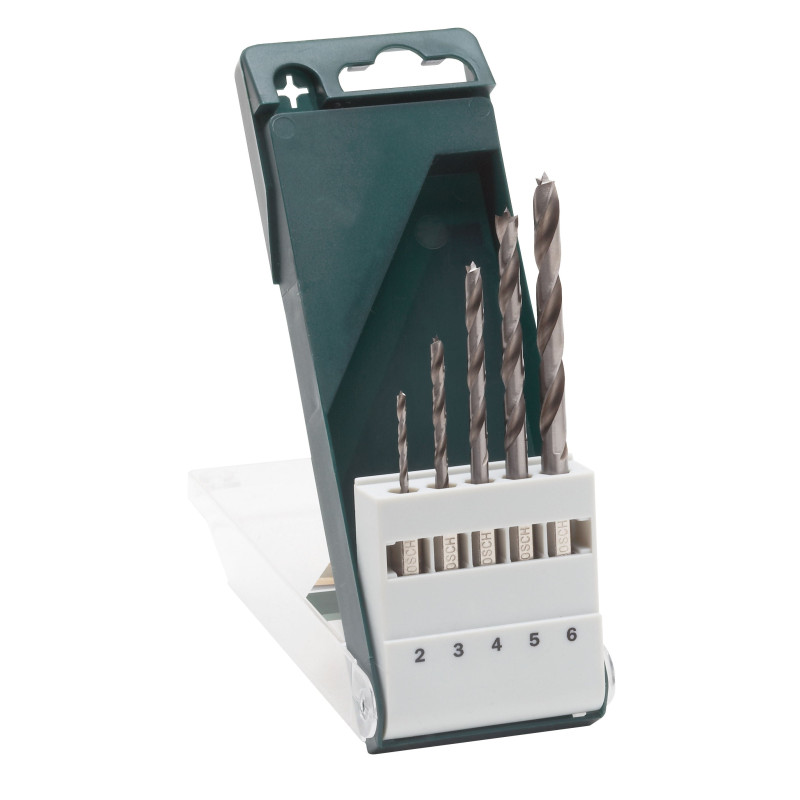 Burghie pentru lemn, Bosch, 2 - 6 mm, set 5 bucati