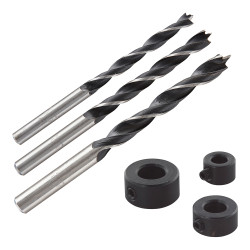 Burghiu cu opritor, Wolfcraft 2730000, 6 - 8 - 10 mm, set 3 bucati