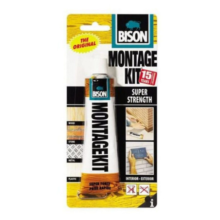 Adeziv pentru suprafete multiple, Bison Montage Kit, interior / exterior, maro, 125 g