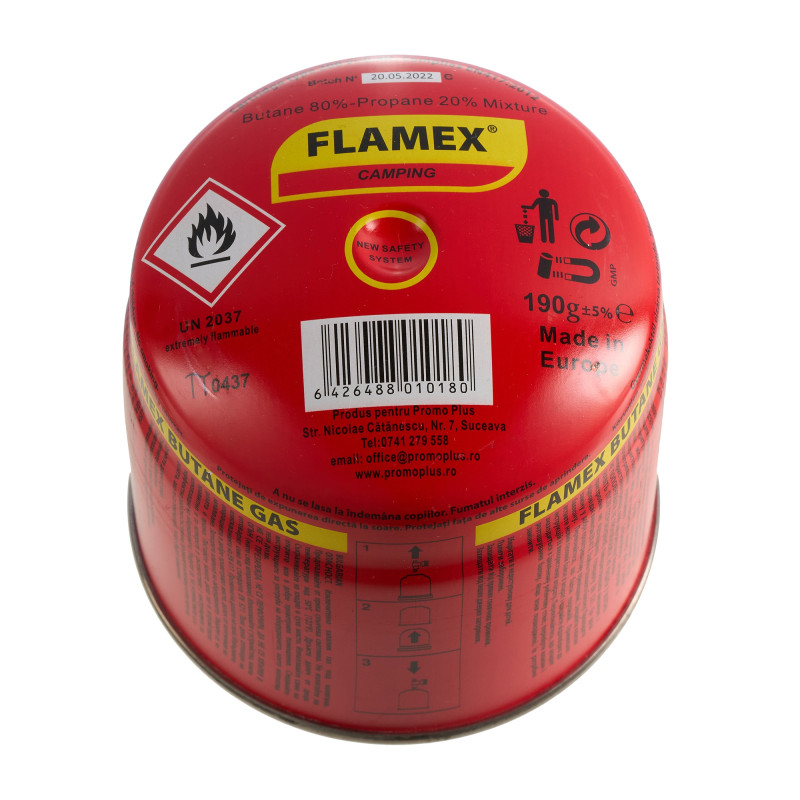 Butelie gaz camping Flamex 190 GR, fara valva, 190 g
