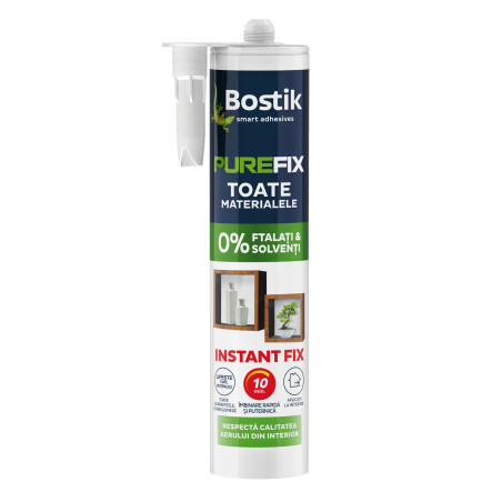Adeziv pentru suprafete multiple, Bostik Purefix Instant Fix, interior, alb, 300 ml