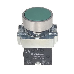 Buton cu revenire Freder 32-751, verde, contact normal deschis, IP40