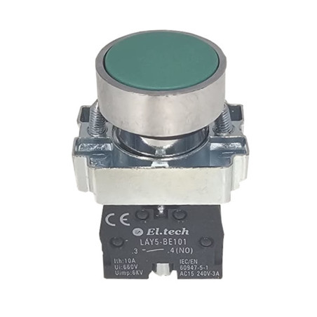 Buton cu revenire Freder 32-751, verde, contact normal deschis, IP40