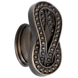 Buton pentru mobila, metalic, alamit antic, M 485.26.29, 41 x 20 x 25 mm