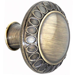 Buton pentru mobila, metalic, alamit antic, M 485.30.29, 33 x 26 mm