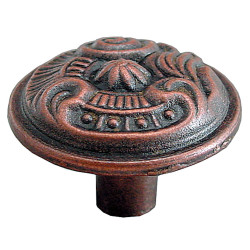 Buton pentru mobila, metalic, cupru antic, M 482.08.28, 30 x 22.5 mm
