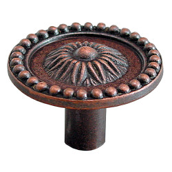 Buton pentru mobila, metalic, cupru antic, M 482.12.28, 26 x 20 mm