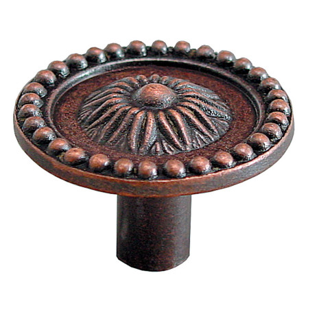 Buton pentru mobila, metalic, cupru antic, M 482.12.28, 26 x 20 mm
