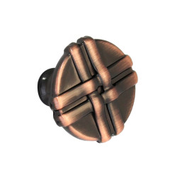 Buton pentru mobila, metalic, cupru antic, M 485.02.28, 34 x 37 mm