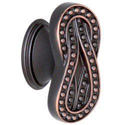 Buton pentru mobila, metalic, cupru antic, M 485.26.28, 41 x 25 mm