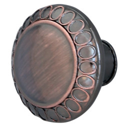 Buton pentru mobila, metalic, cupru antic, M 485.30.28, 32 x 26 mm