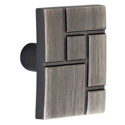 Buton pentru mobila, metalic, nichel antic, M 486.14.124, 36 x 24.5 mm