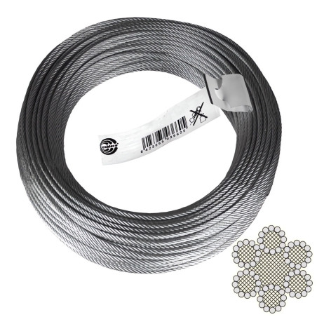 Cablu comercial, din otel zincat, pentru ancorare usoara, Cablero, greutate maxima 437 kg, colac 25 m x 10 mm / bucata