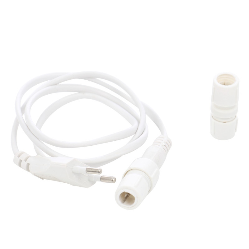 Cablu de alimentare Hoff pentru cablu luminos de exterior cu diametru de 11 mm, alb