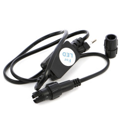Cablu de alimentare Hoff pentru cablu luminos de exterior cu LED cu diametru de 11 mm, negru