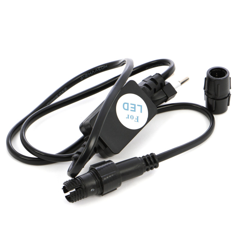 Cablu de alimentare Hoff pentru cablu luminos de exterior cu LED cu diametru de 11 mm, negru