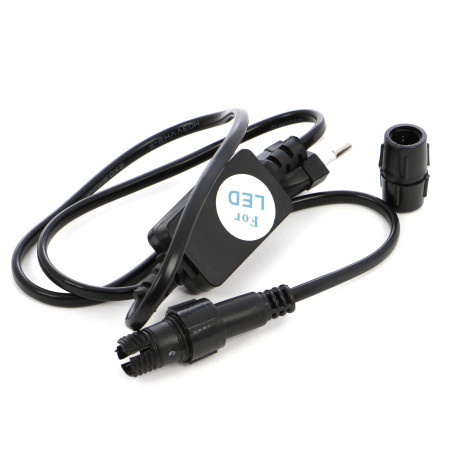 Cablu de alimentare Hoff pentru cablu luminos de exterior cu LED cu diametru de 11 mm, negru