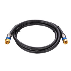 Cablu TV Hoff, coaxial, RG6, cu conector tata - tata, 1.5 m, negru