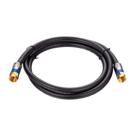 Cablu TV Hoff, coaxial, RG6, cu conector tata - tata, 1.5 m, negru