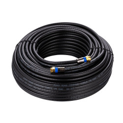 Cablu TV Hoff, coaxial, RG6, cu conector tata - tata, 10 m, negru