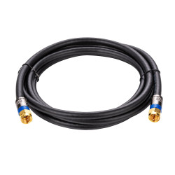 Cablu TV Hoff, coaxial, RG6, cu conector tata - tata, 3 m, negru