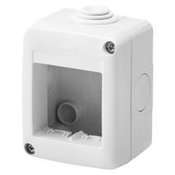Cadru aparent Gewiss GW27002, 2 module, IP40, gri, pentru priza / intrerupator