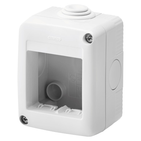 Cadru aparent Gewiss GW27002, 2 module, IP40, gri, pentru priza / intrerupator