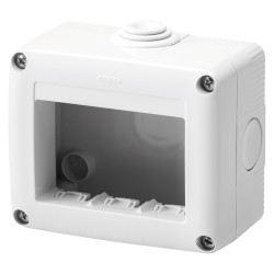 Cadru aparent Gewiss GW27003, 3 module, IP40, gri, pentru priza / intrerupator