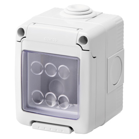 Cadru aparent Gewiss System GW27042, 2 module, IP55, gri, pentru priza / intrerupator