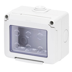 Cadru aparent Gewiss System GW27043, 3 module, IP55, gri, pentru priza / intrerupator