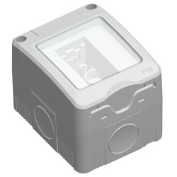 Cadru aparent Hoff, 1 modul, IP55, gri, pentru priza / intrerupator