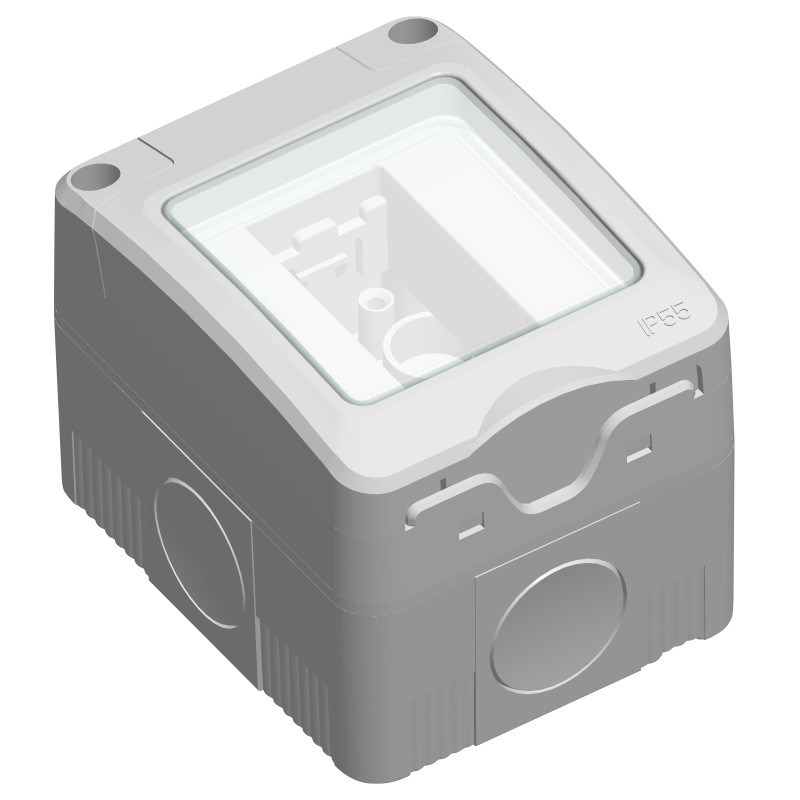 Cadru aparent Hoff, 1 modul, IP55, gri, pentru priza / intrerupator