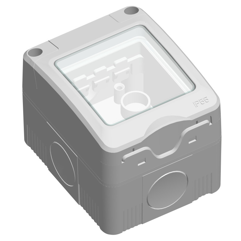 Cadru aparent  Hoff, 2 module, IP55, gri, pentru priza / intrerupator