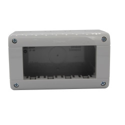 Cadru aparent Matix Bticino 25404, 4 module, IP40, gri, pentru priza / intrerupator