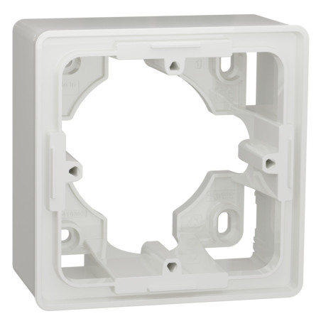 Cadru aparent Schneider Electric Noua Unica NU800218, 1 post, alb, pentru priza / intrerupator