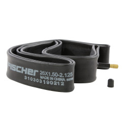 Camera pentru anvelopa bicicleta Fischer, cauciuc, 26 inch, cu valva pentru ventil tip auto