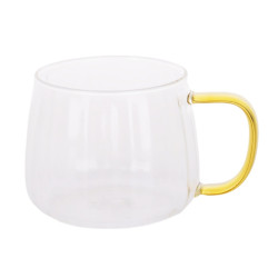 Cana 3M28-143, sticla, transparent + auriu, 420 ml