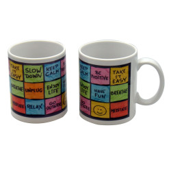 Cana cu mesaj Be positive, ceramica, multicolor, 250 ml