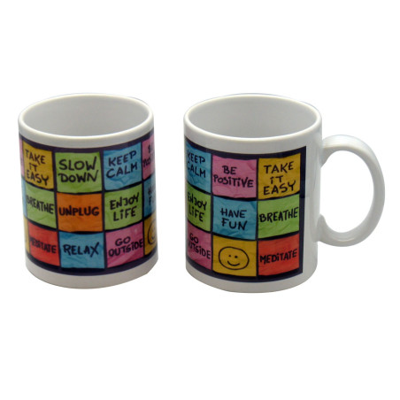 Cana cu mesaj Be positive, ceramica, multicolor, 250 ml