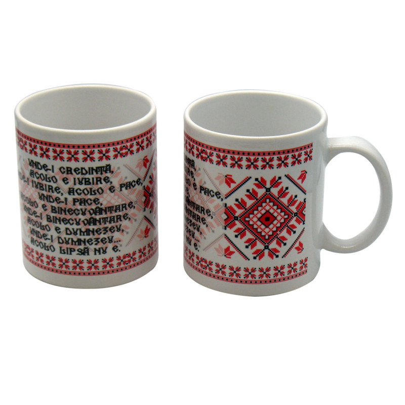 Cana cu mesaj Binecuvantarea casei, ceramica, multicolor, 250 ml