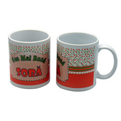 Cana cu mesaj Cea mai buna sora, ceramica, multicolor, 250 ml