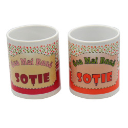 Cana cu mesaj Cea mai buna sotie, ceramica, multicolor, 250 ml