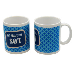 Cana cu mesaj Cel mai bun sot, ceramica, multicolor, 250 ml