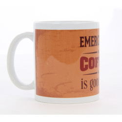 Cana cu mesaj emergency coffee, ceramica, 250 ml